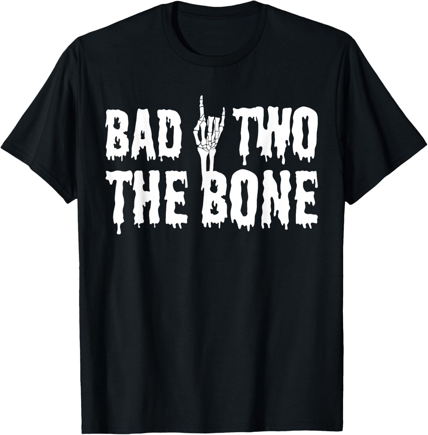 Bad Two the Bone 2nd Birthday 2 Years Old Gothic Birthday T-Shirt - T-Shirt | Black