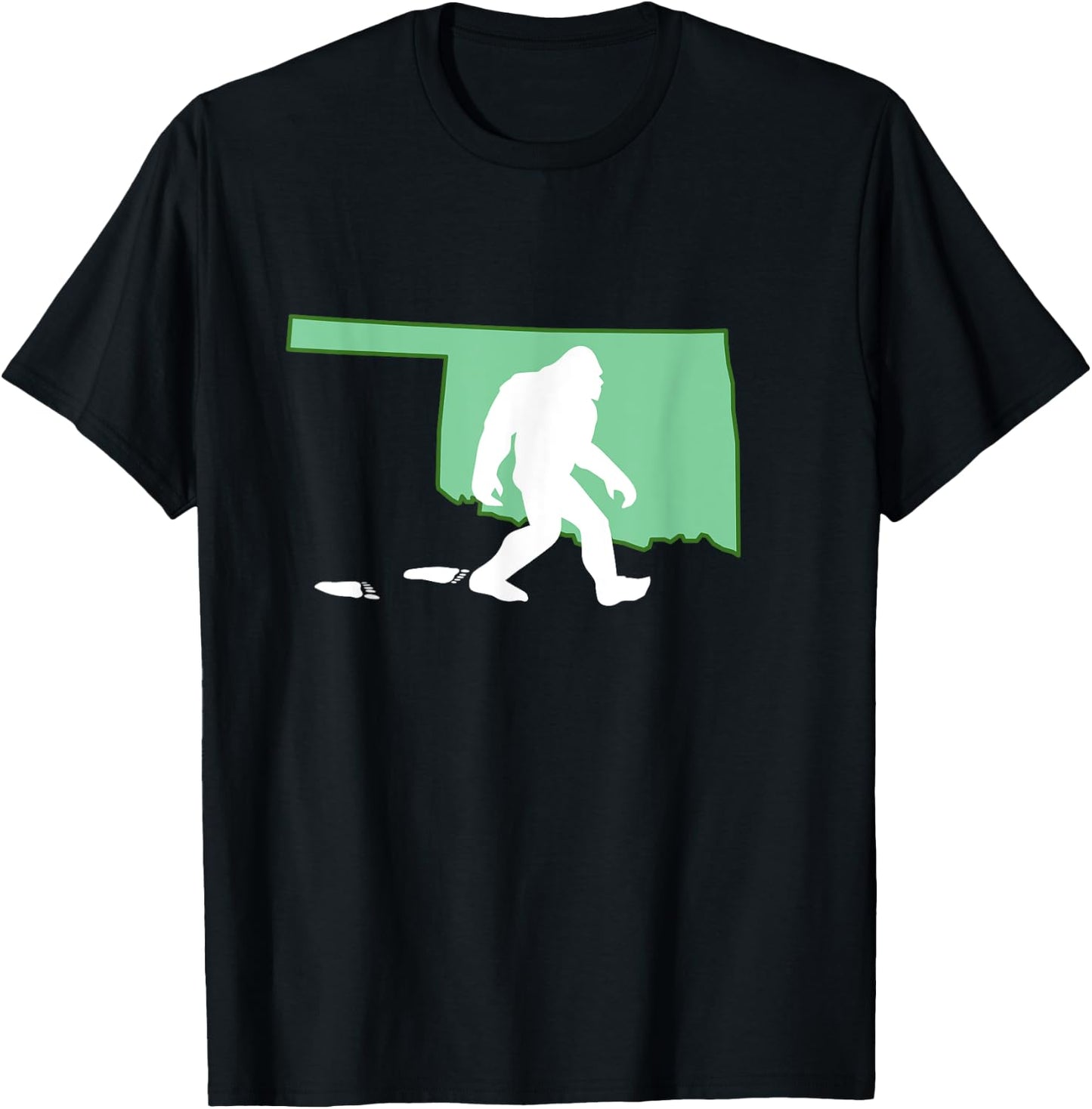 Oklahoma Bigfoot Hunter State T-Shirt - T-Shirt | Black