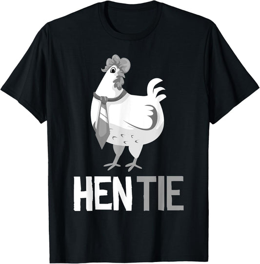 Funny Hen Tie Gift Women Chicken Japanese Anime T-Shirt - T-Shirt | Black