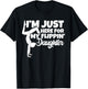 I'm Just Here For My Flippin Daughter Gymnastics Dad Mom T-Shirt - T-Shirt | Black