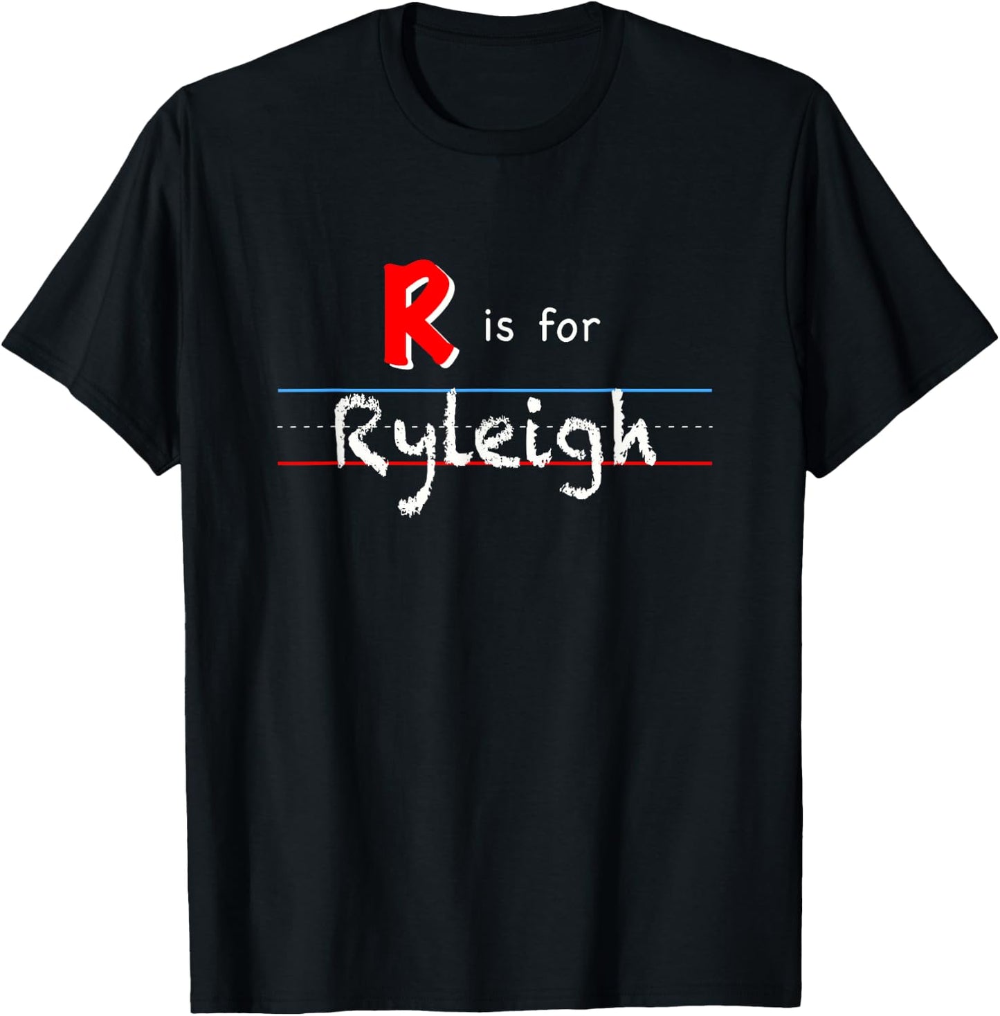 R Is For Ryleigh, girls custom personalized name kids school T-Shirt - T-Shirt | Black