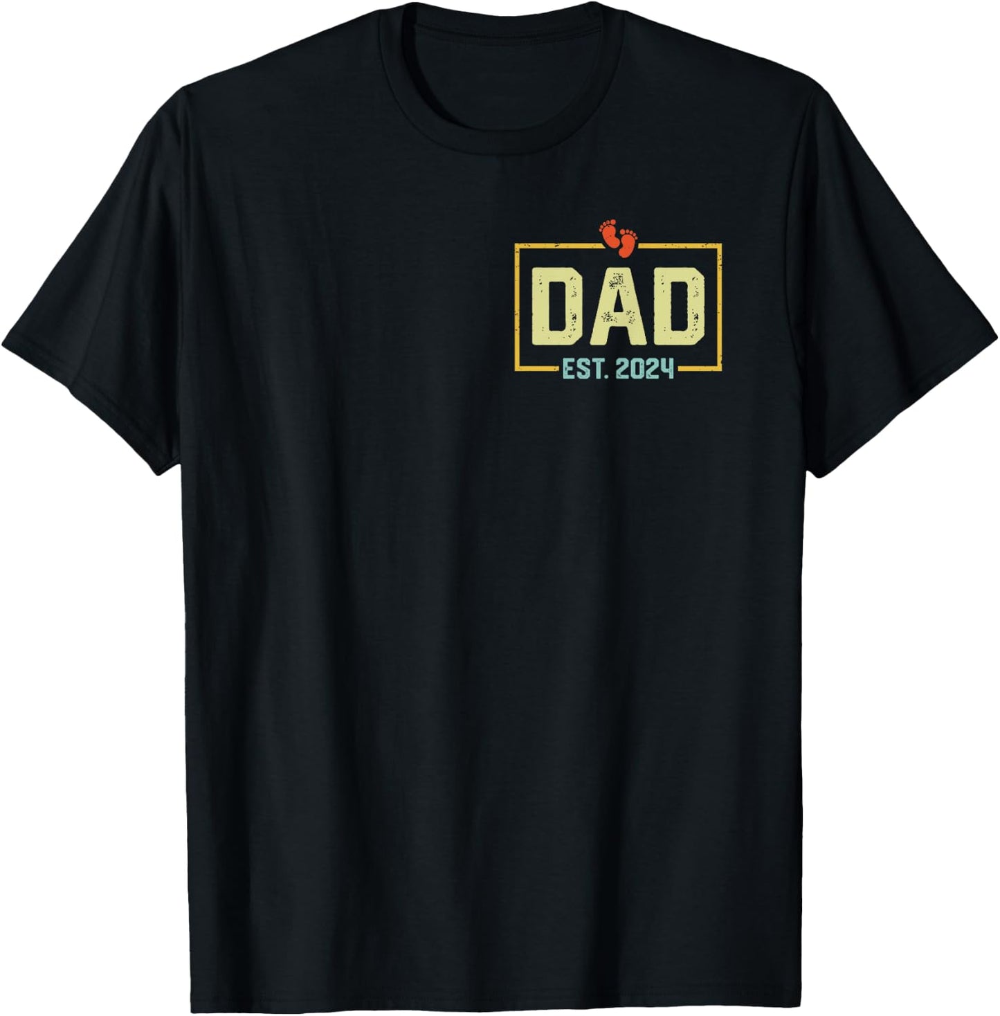 Dad Est. 2024 Dad 2024 Logo New Dad Fathers Day T-Shirt - T-Shirt | Black