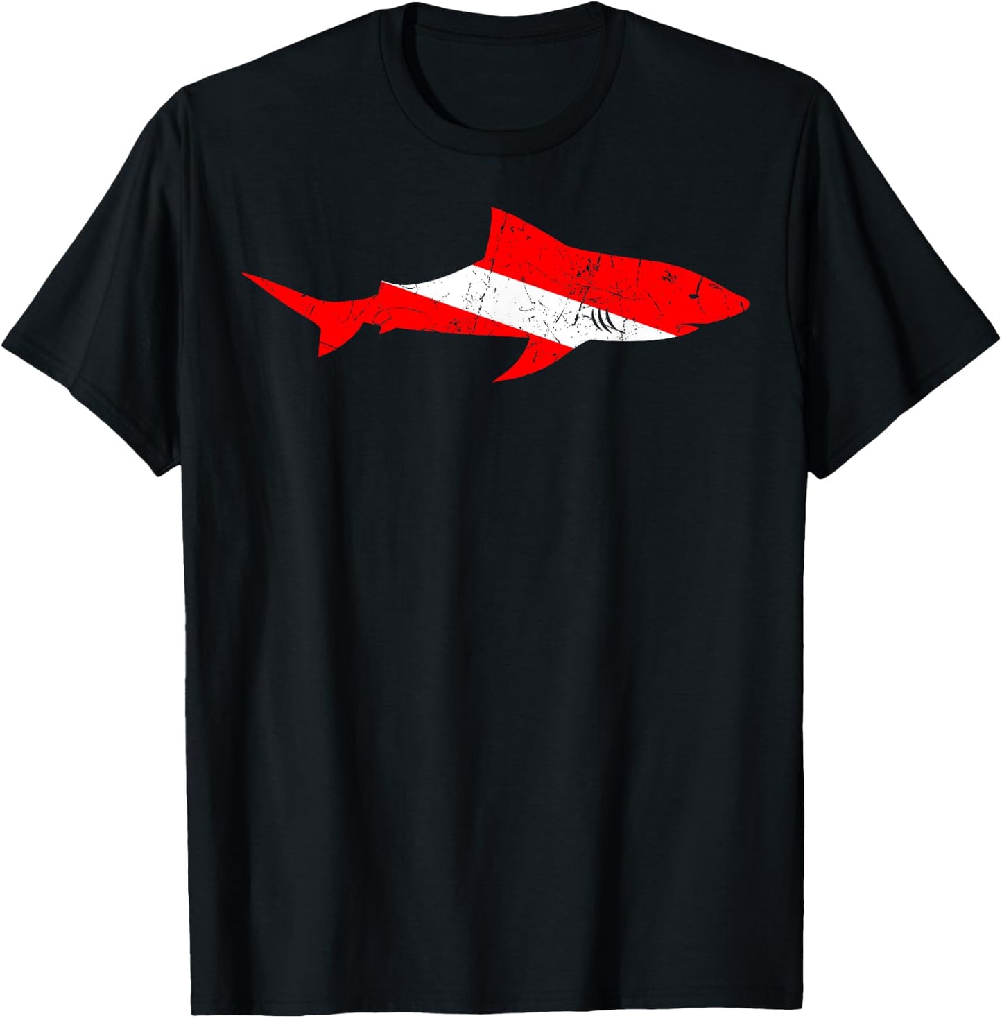 Shark Scuba Diving Diver Down Flag Underwater Dive Deep-Sea T-Shirt - T-Shirt | Black