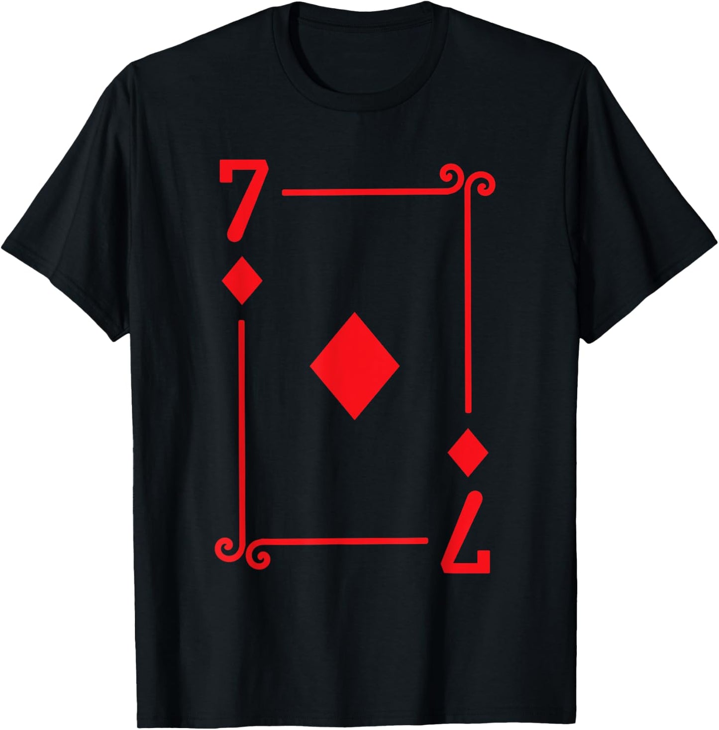 Playing Cards - Matching Diamonds Card Suits - Seven Card T-Shirt - T-Shirt | Black