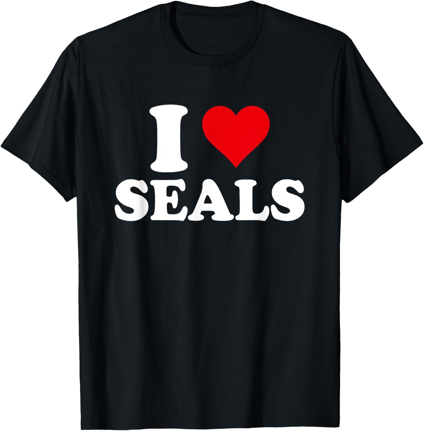 I Love Seals, I Heart Seal Lover T-Shirt - T-Shirt | Black