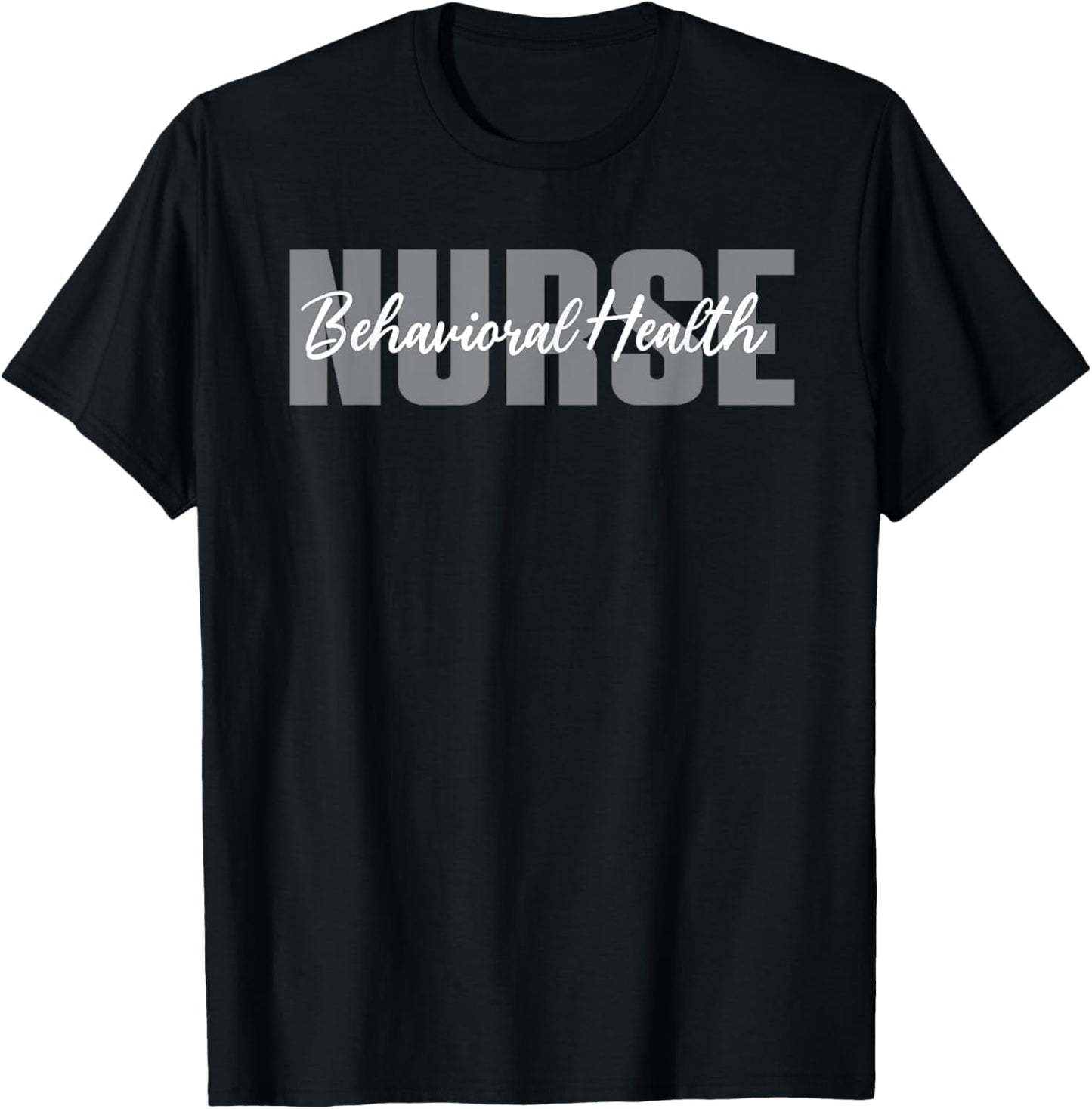 Behavioral Health Nurse Typeset Apparel Mental Health Nurse T-Shirt - T-Shirt | Black