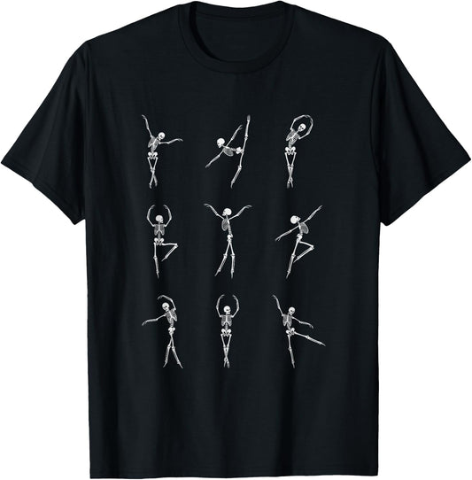 Skeleton Ballerinas Ballet Dance Cute Halloween Costume Girl T-Shirt - T-Shirt | Black