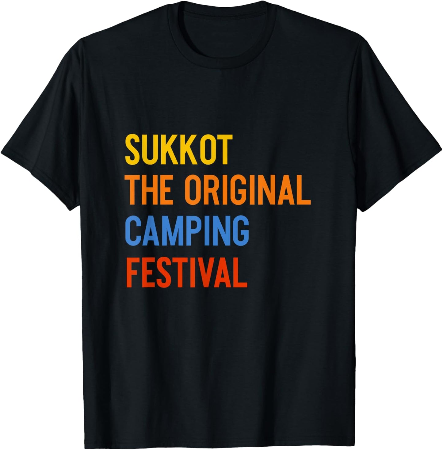 Sukkot The Original Camping Festival Lulav Etrog Jewish T-Shirt - T-Shirt | Black