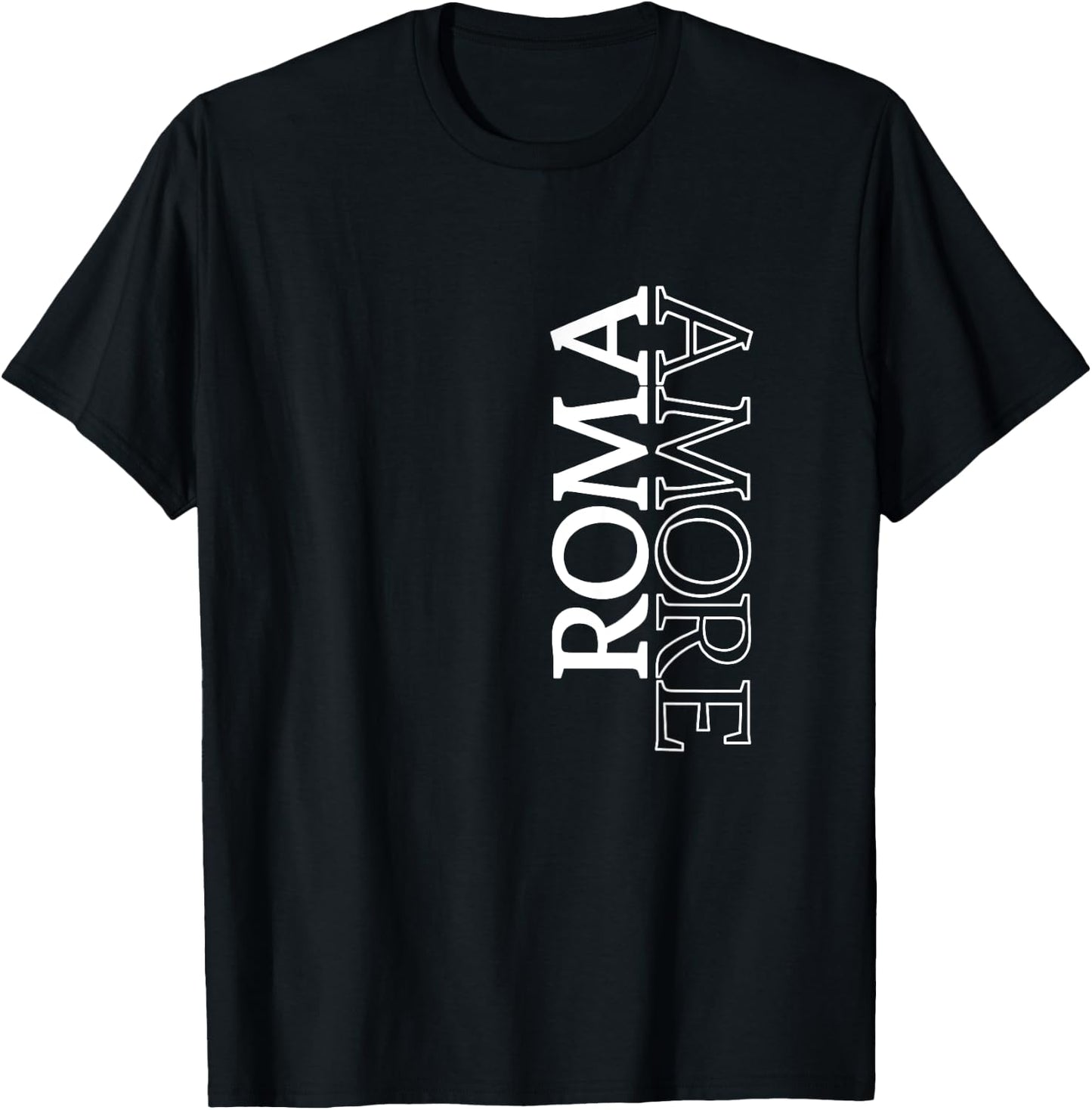 Roma Amore Rome Love Italy Typography Traveler Souvenir Gift T-Shirt - T-Shirt | Black