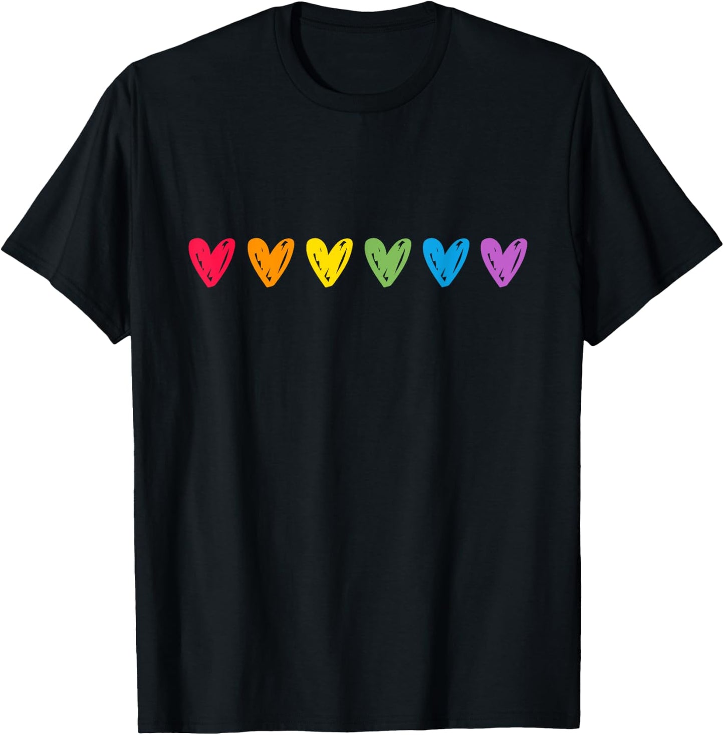 Rainbow Heart LGBTQ CSD Gay Pride , black T-Shirt - T-Shirt | Black