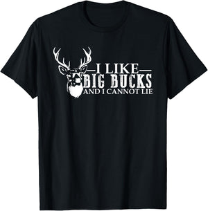 I like Big Bucks and Cannot Lie deer hunting lover Men Women T-Shirt - T-Shirt | Black