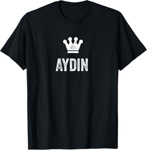 Aydin the King / Crown & Name Design Called Aydin T-Shirt - T-Shirt | Black