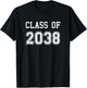 Class Of 2038 Shirt Graduation School Future Graduate T-Shirt - T-Shirt | Black
