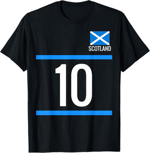Scotland Scottish Football Futbol Soccer 10 T-Shirt - T-Shirt | Black