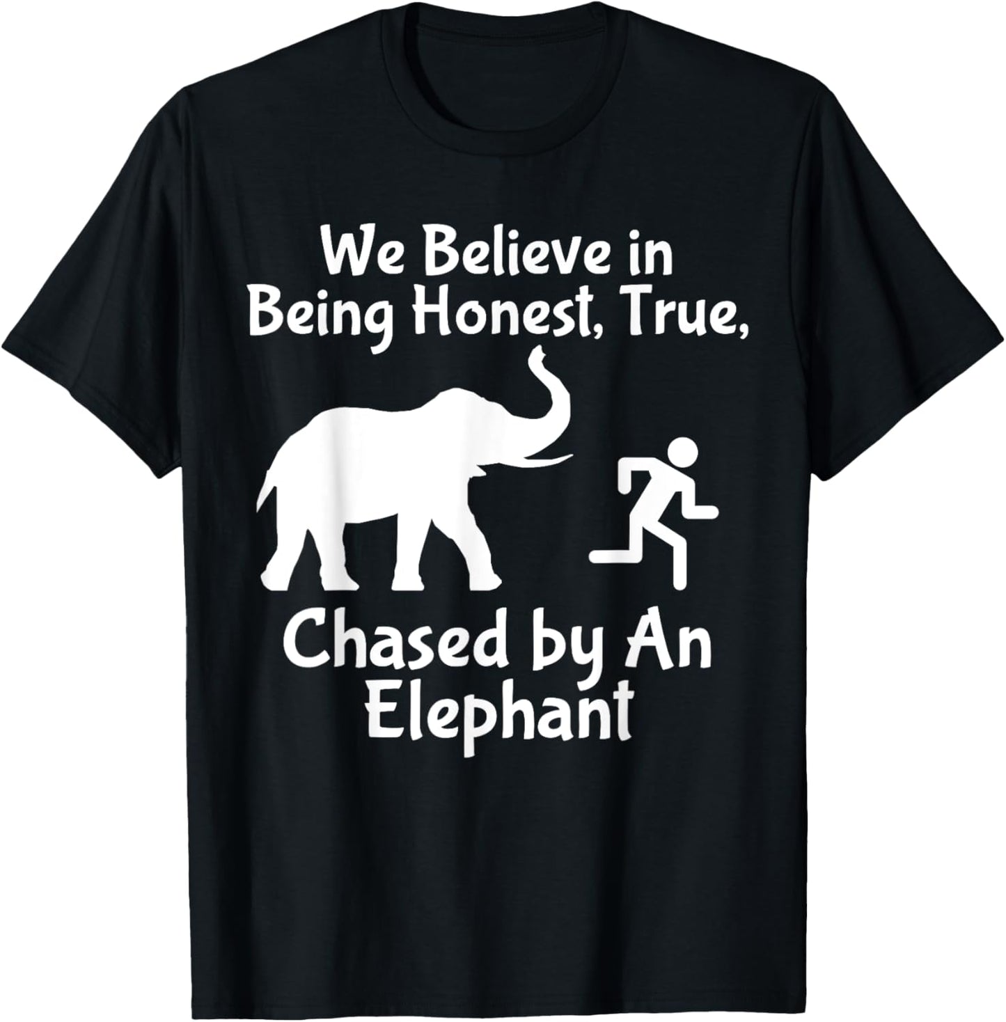 LDS Funny Chased by an Elephant Mormon Faith T-Shirt - T-Shirt | Black