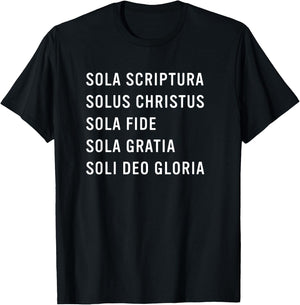 5 Solas Scriptura Christian Bible Theology T-Shirt - T-Shirt | Black