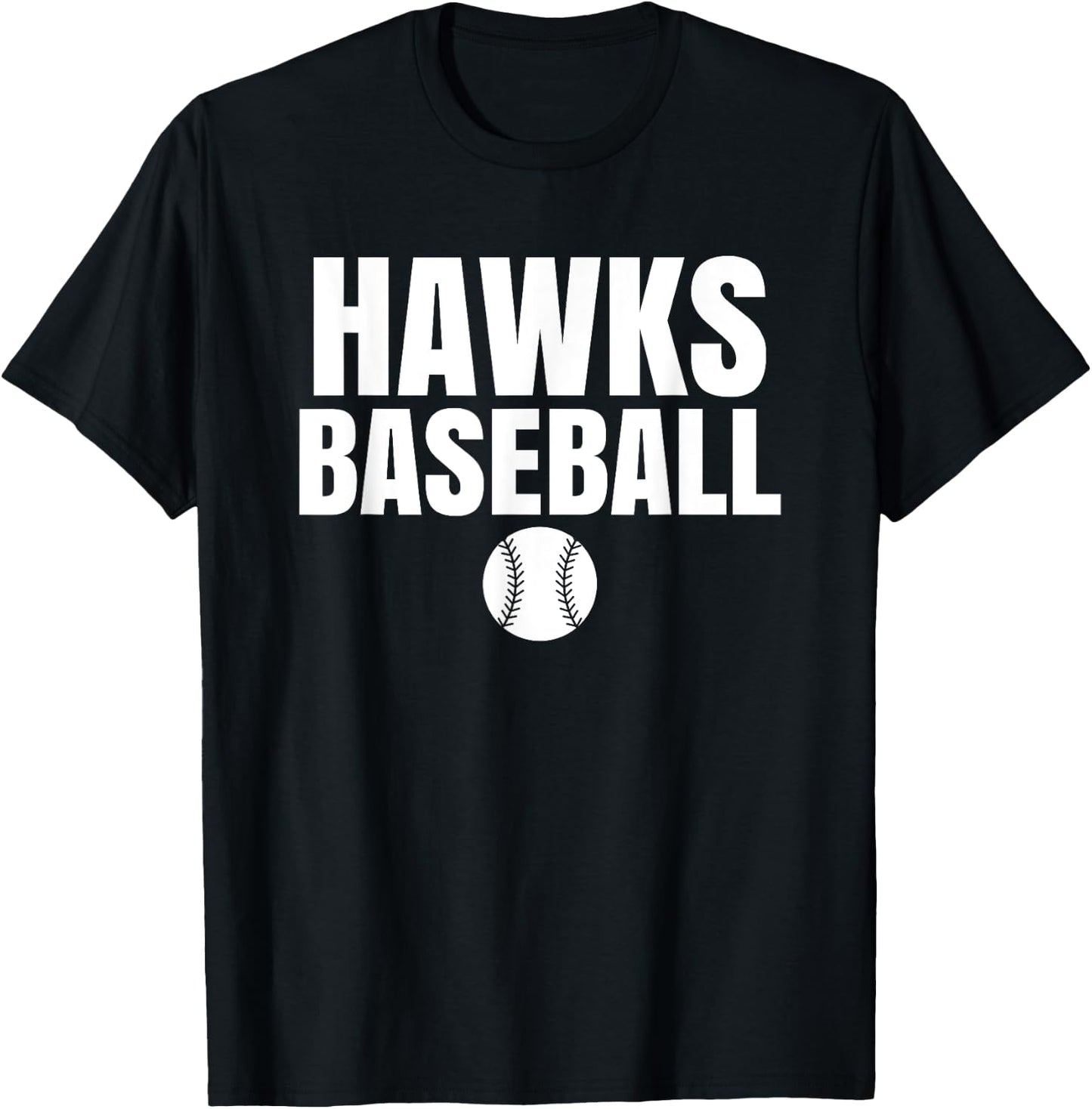 Hawks Red Oak Baseball T-Shirt - T-Shirt | Black