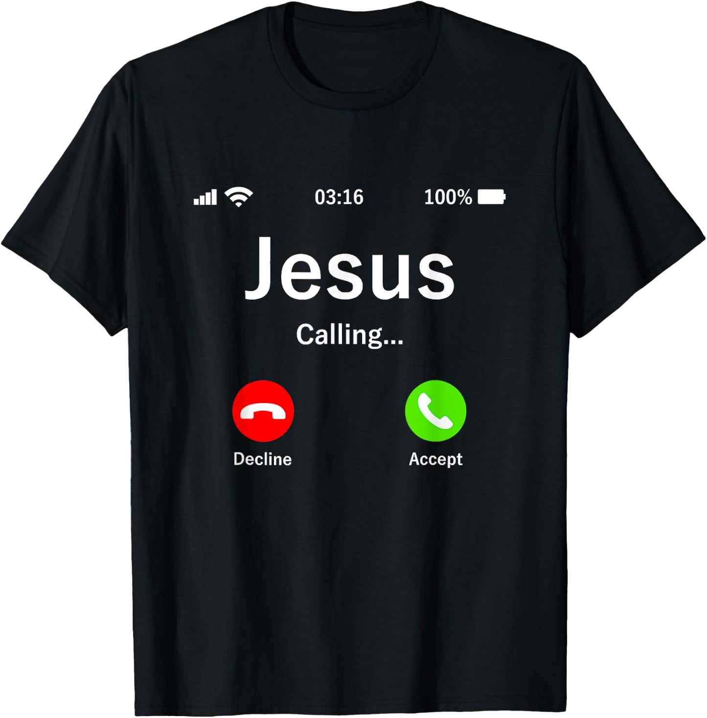 Jesus Is Calling Christian T-Shirt - T-Shirt | Black