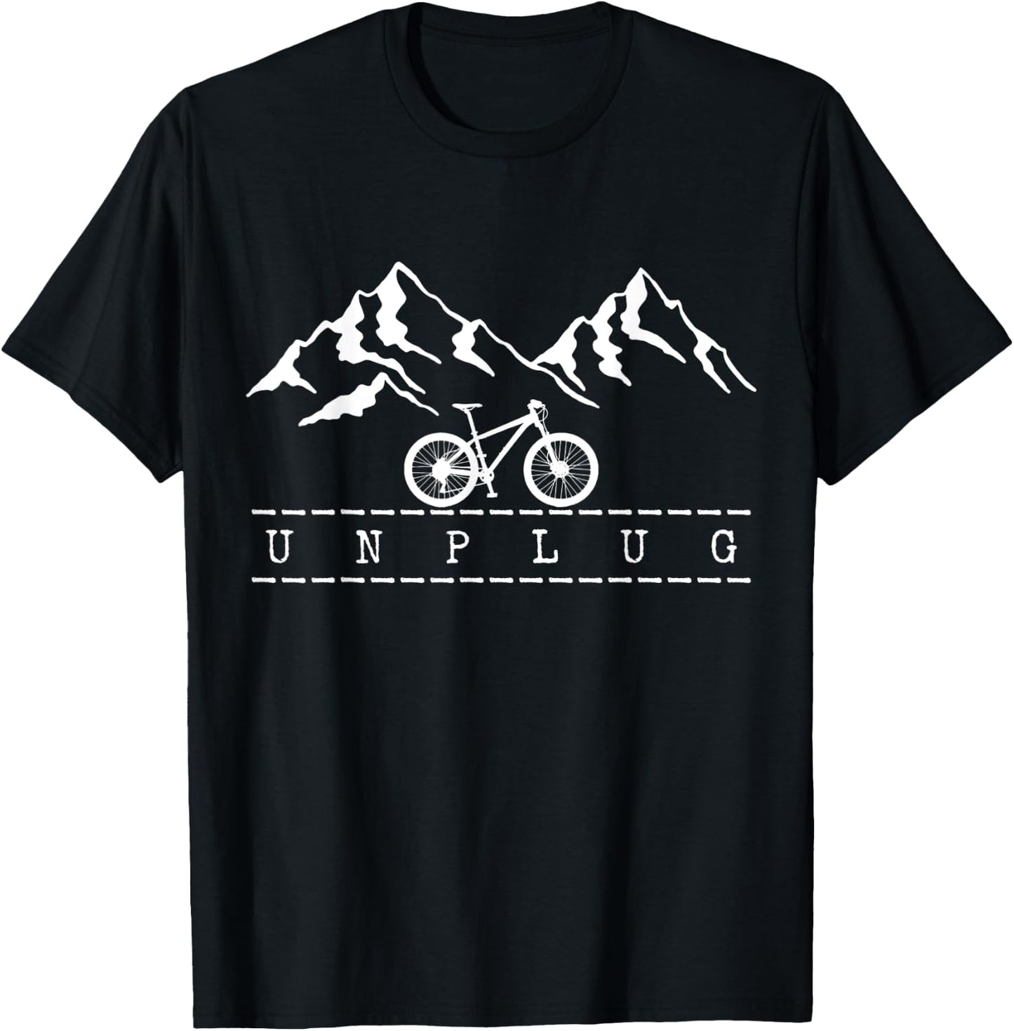 Mountain Bike Unplug MTB Biking Downhill Mountain Biker T-Shirt - T-Shirt | Black