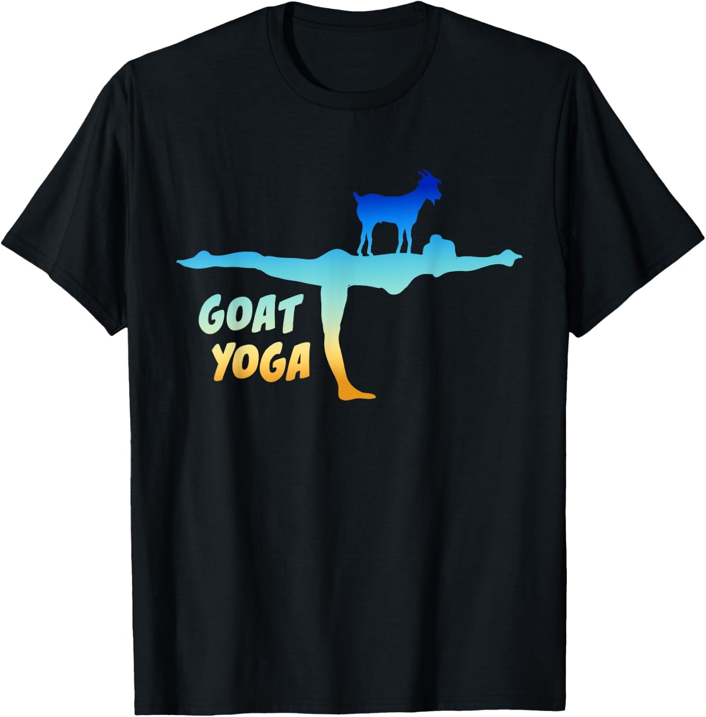 Yoga is Better with Goats Virabhadrasana Pose a Goat Yoga T-Shirt - T-Shirt | Black