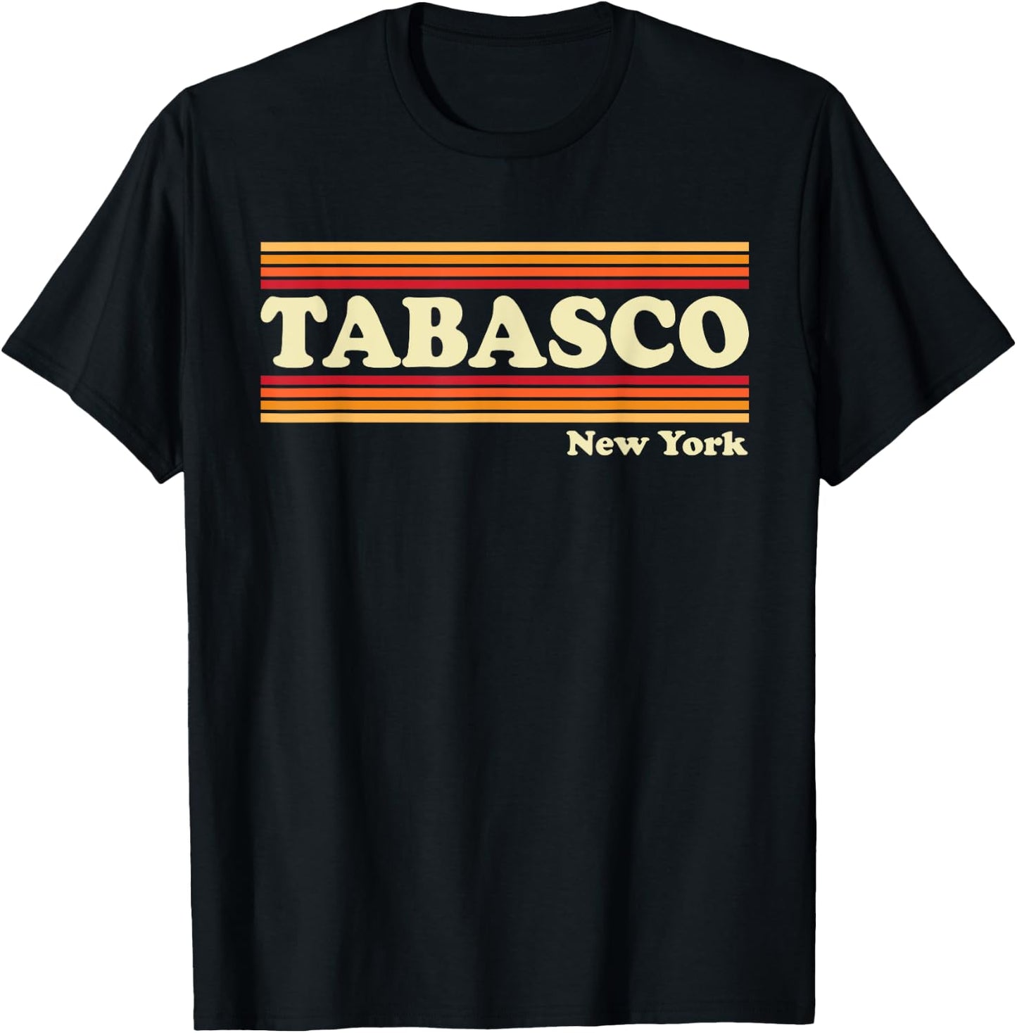Vintage 1980s Graphic Style Tabasco, New York T-Shirt - T-Shirt | Black