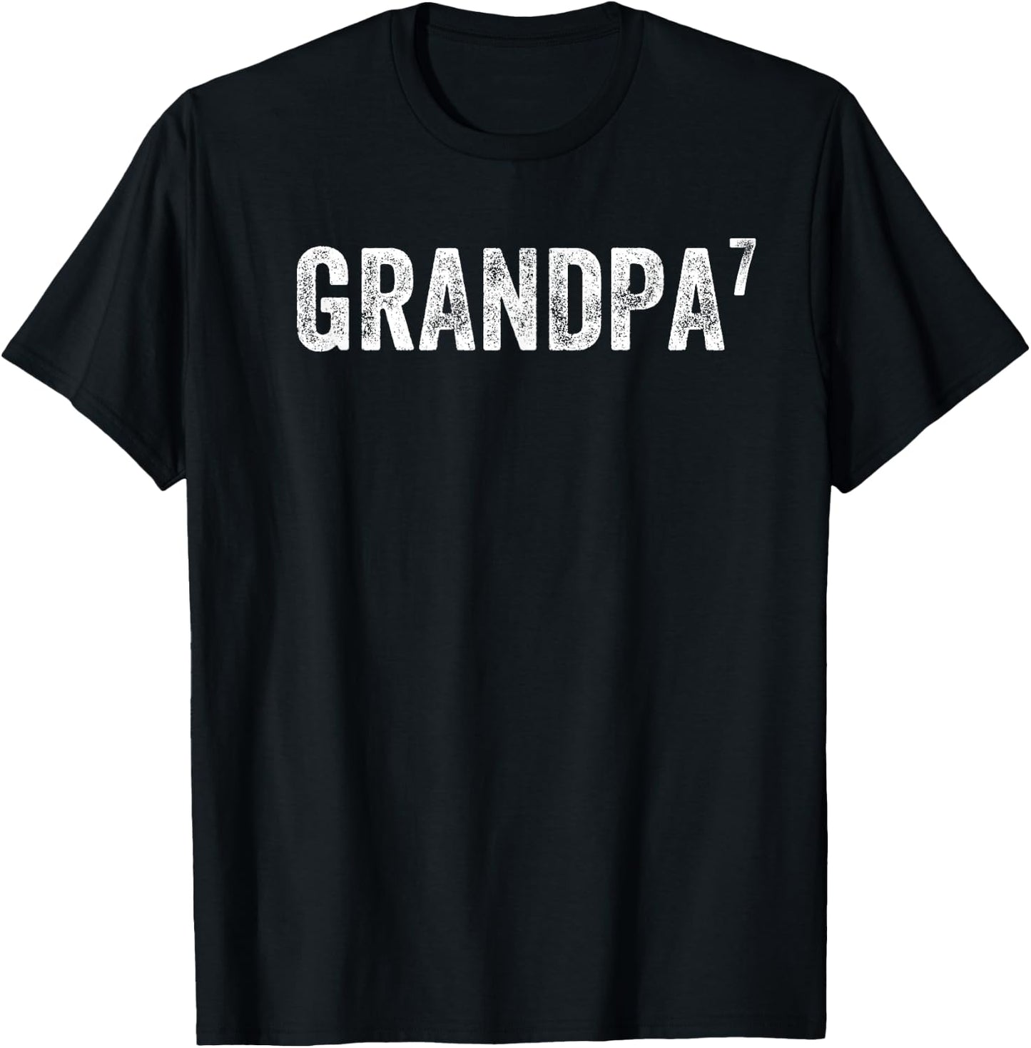 Grandpa 7 7th Power Grandkids Pregnancy Announcement T-Shirt - T-Shirt | Black