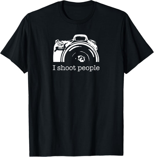 I Shoot People Camera Photography Funny T-Shirt - T-Shirt | Black