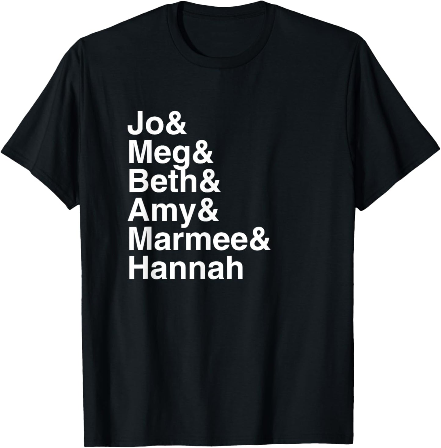 Little Women Character List Design T-Shirt - T-Shirt | Black