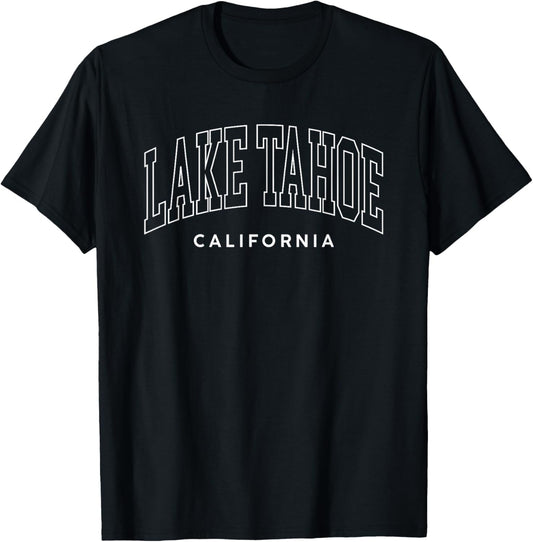 Lake Tahoe California Retro Preppy Throwback T-Shirt - T-Shirt | Black
