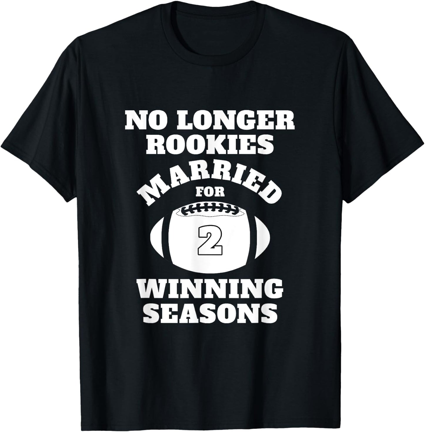 2nd Wedding Anniversary Gift Football Him Husband Her Shirt T-Shirt - T-Shirt | Black
