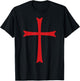 Knights Templar Cross, Crusader (Soldier of Christ) T-Shirt - T-Shirt | Black