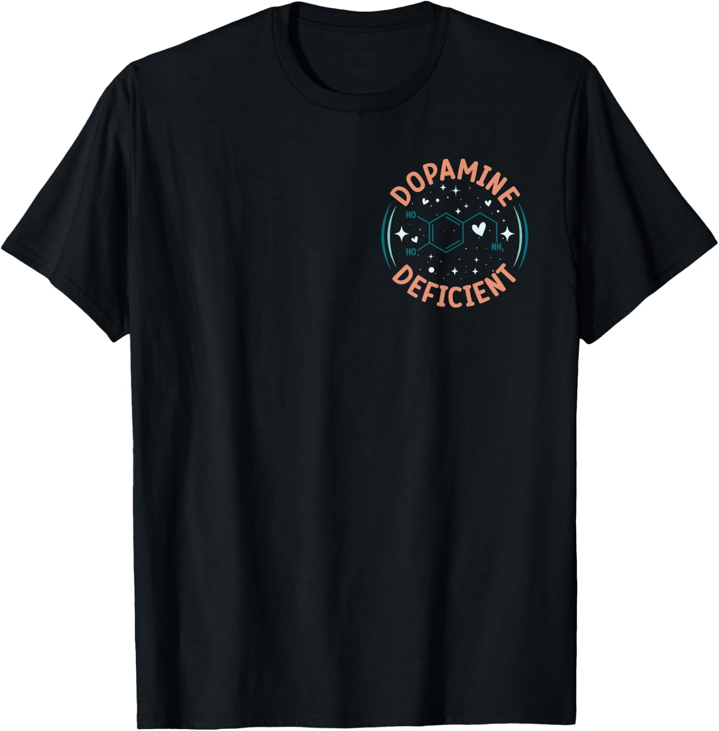 Dopamin Deficient Neurodiversity Lustige ADHS Autismus Unterstützung T-Shirt - T-Shirt | Black
