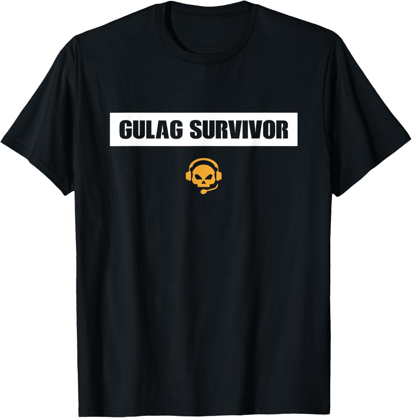 Warzone | Gulag Survivor Recon Ghost Headphone Gaming T-Shirt - T-Shirt | Black