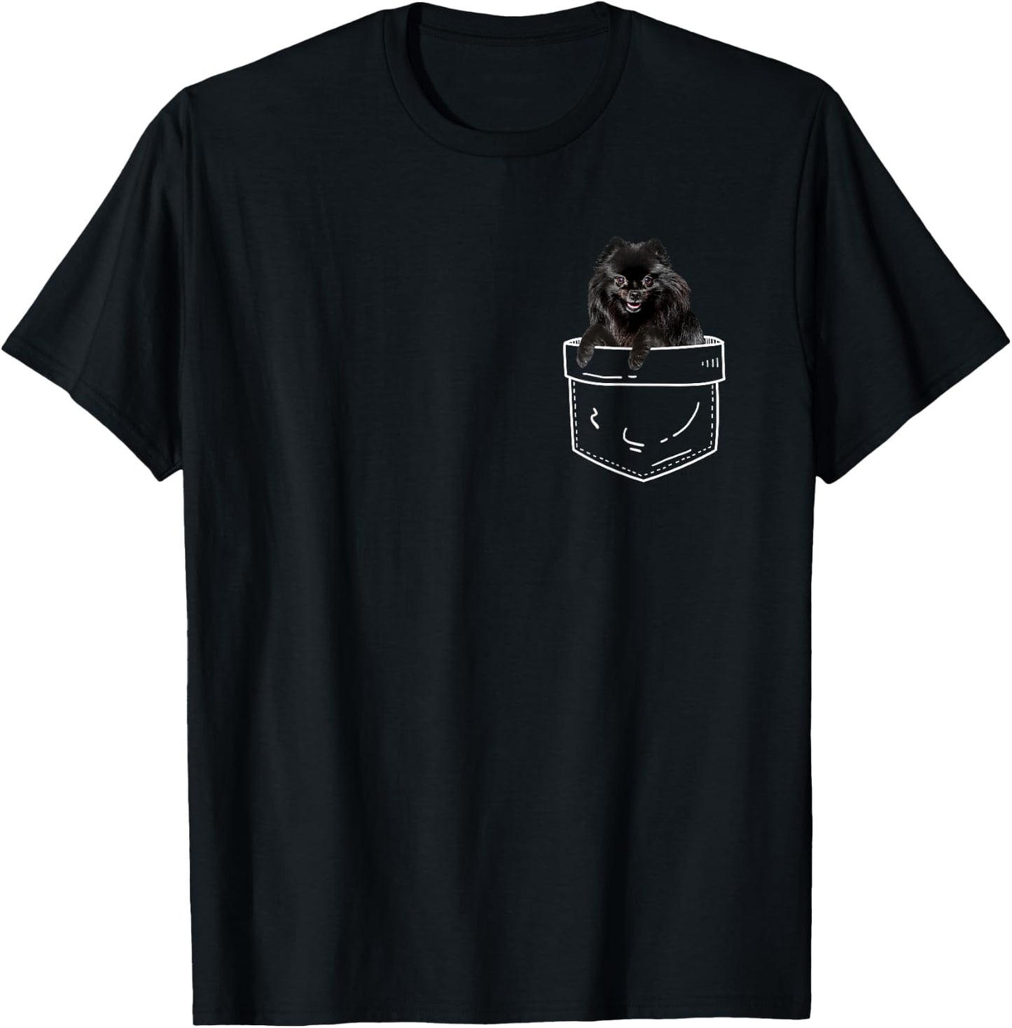 Black Pomeranian In Pocket - Pomeranian Dog Lover Women Kids T-Shirt - T-Shirt | Black