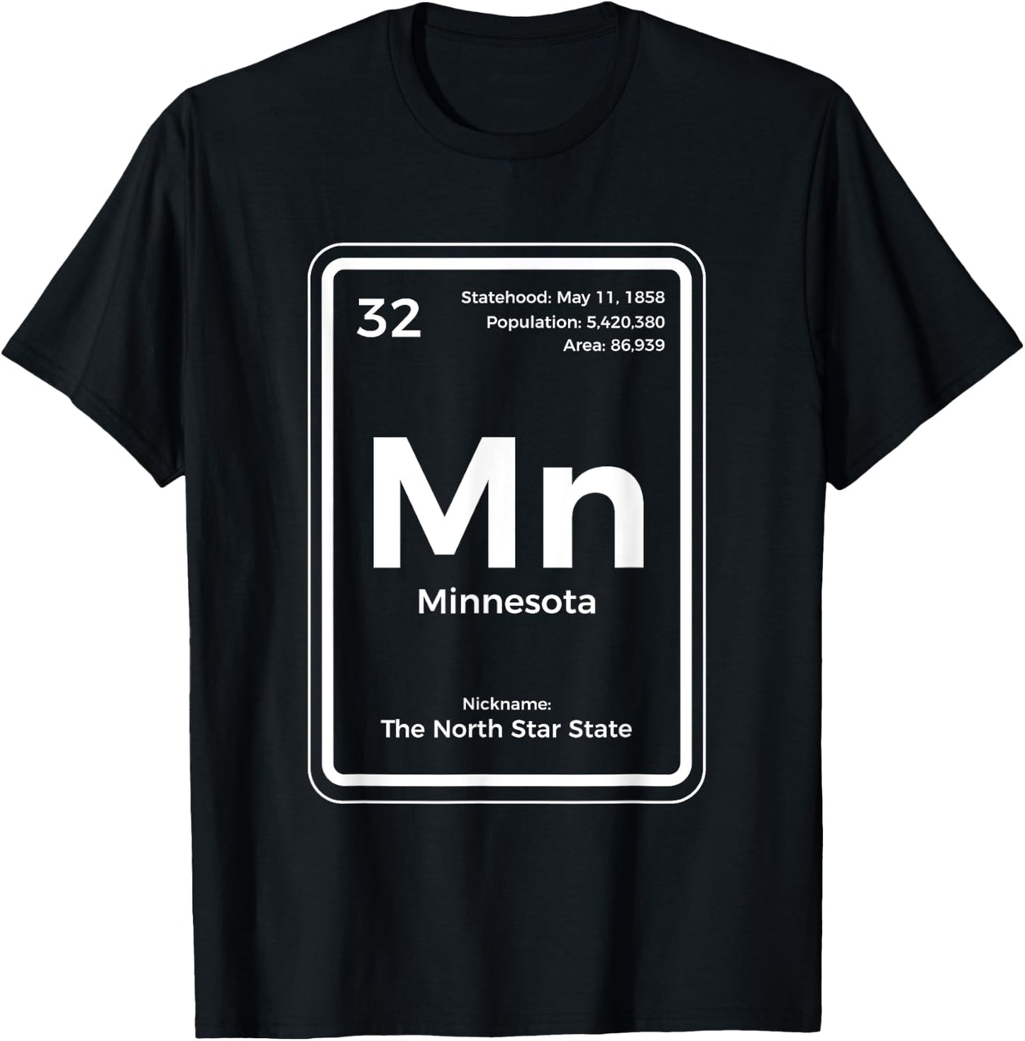 Minnesota Shirt Periodic Table North Star State T-Shirt - T-Shirt | Black