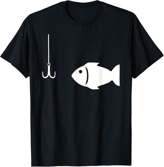 Fish and hook T-Shirt - T-Shirt | Black