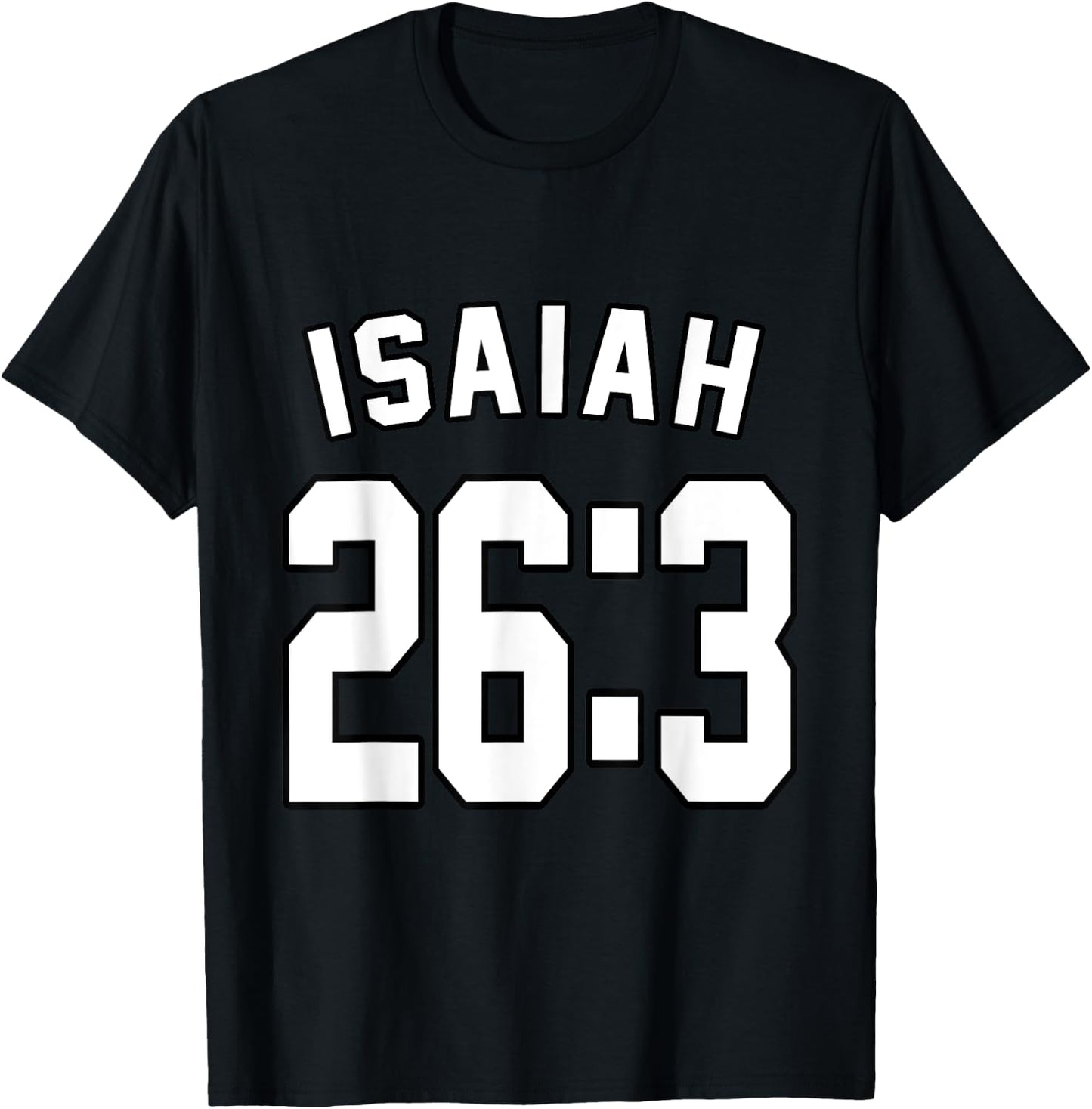 Isaiah 26:3 Sports Jersey Christian Faith Motivation Apparel T-Shirt - T-Shirt | Black