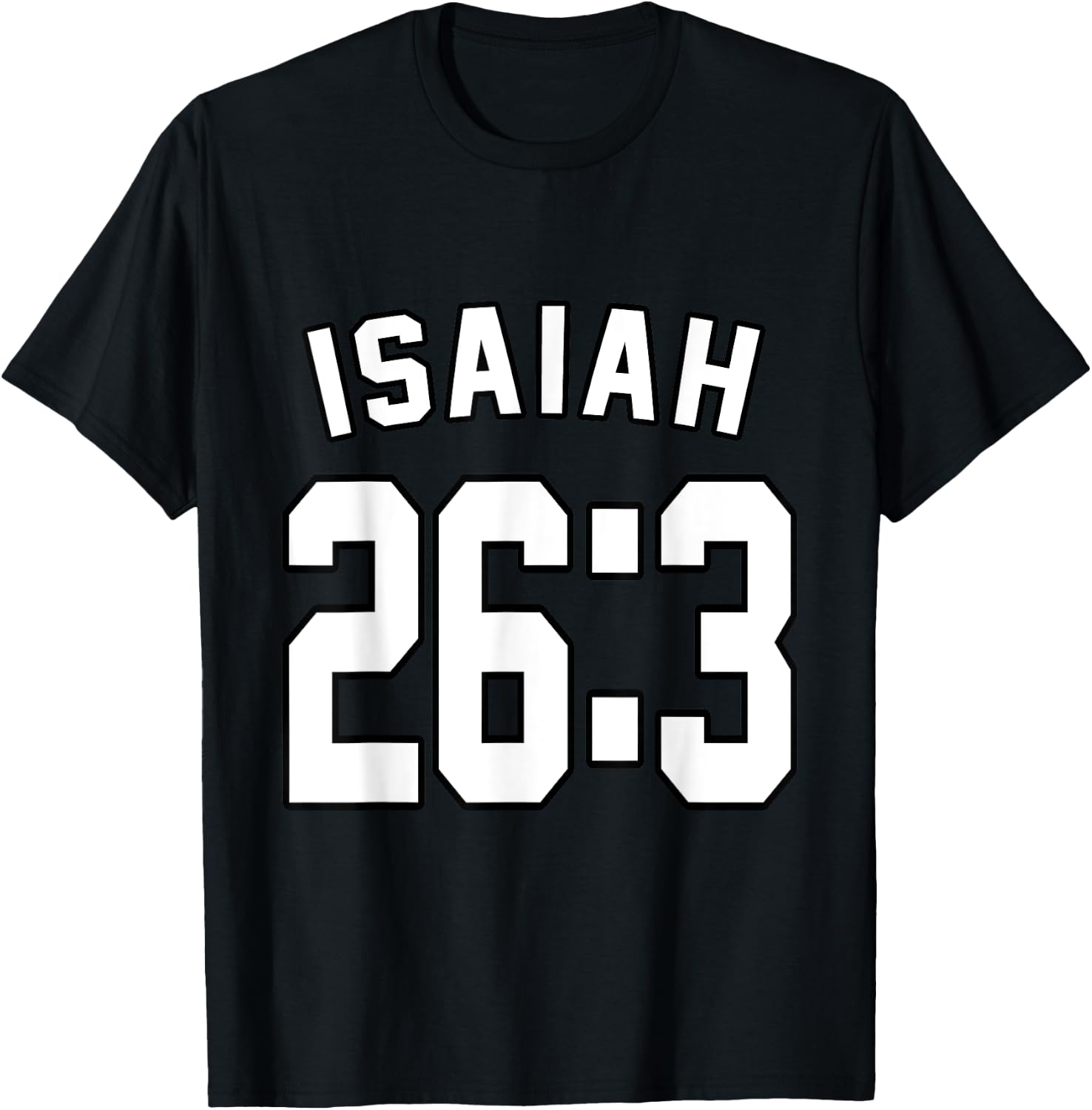 Isaiah 26:3 Sports Jersey Christian Faith Motivation Apparel T-Shirt - T-Shirt | Black