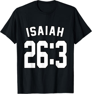 Isaiah 26:3 Sports Jersey Christian Faith Motivation Apparel T-Shirt - T-Shirt | Black