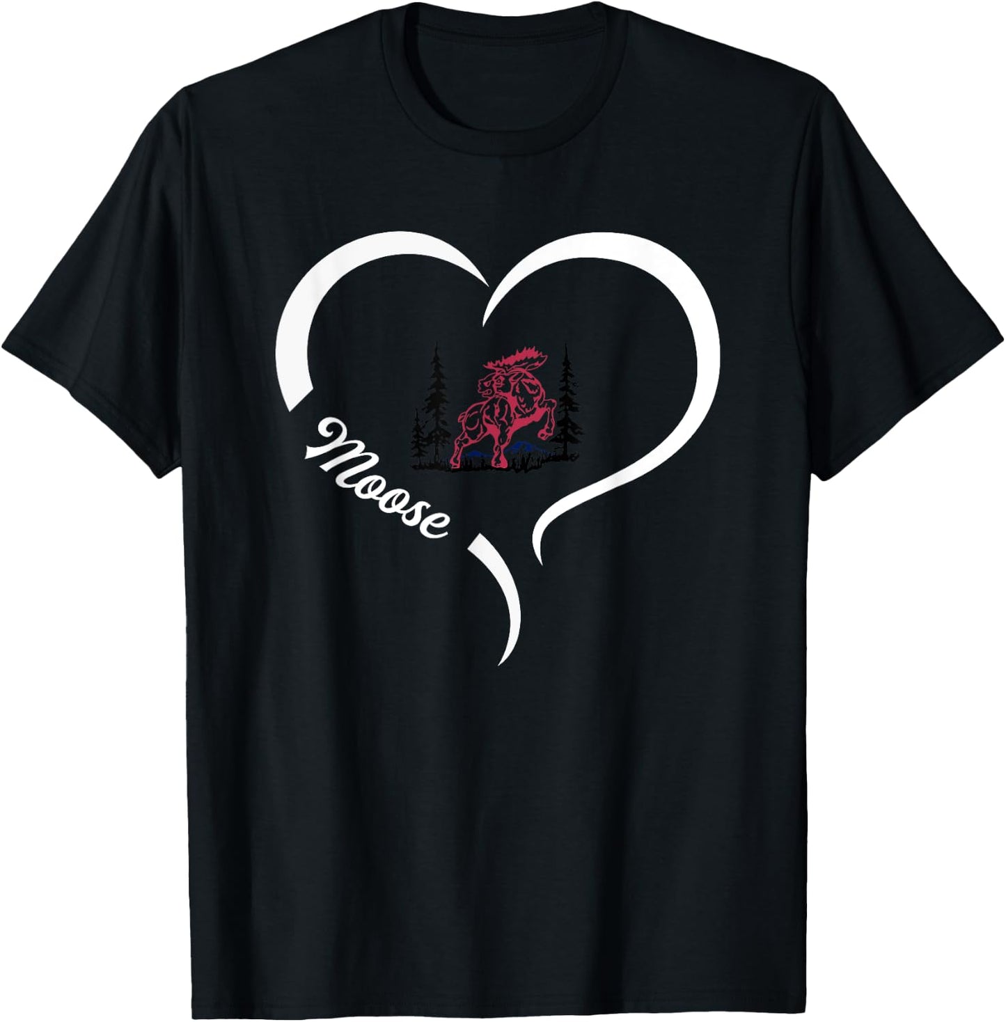 Alamosa Moose Logo Half Heart Slogan HS T-Shirt - T-Shirt | Black