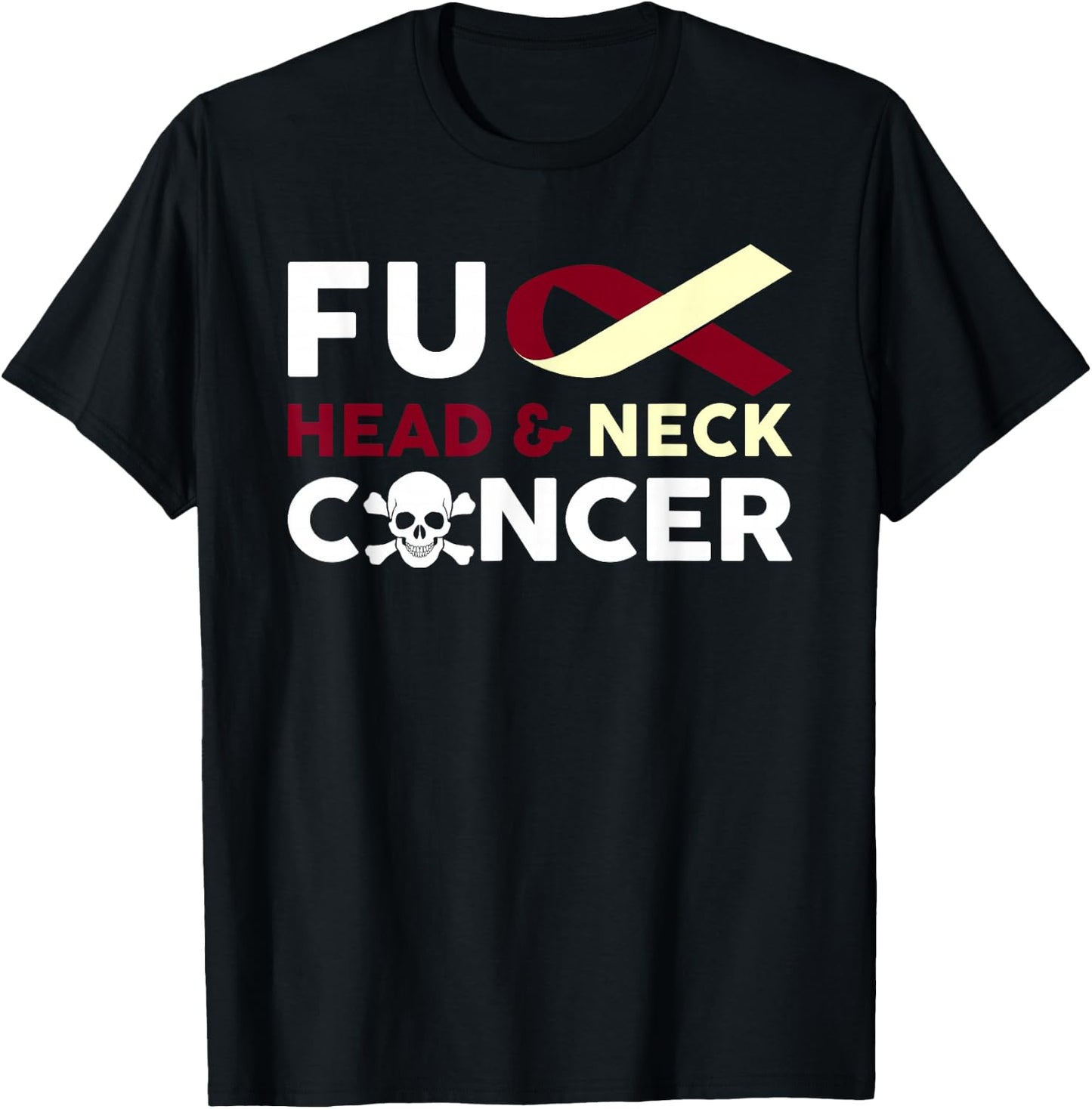 Fuck Head And Neck Cancer T Shirt Fighting Cancer Together T-Shirt - T-Shirt | Black