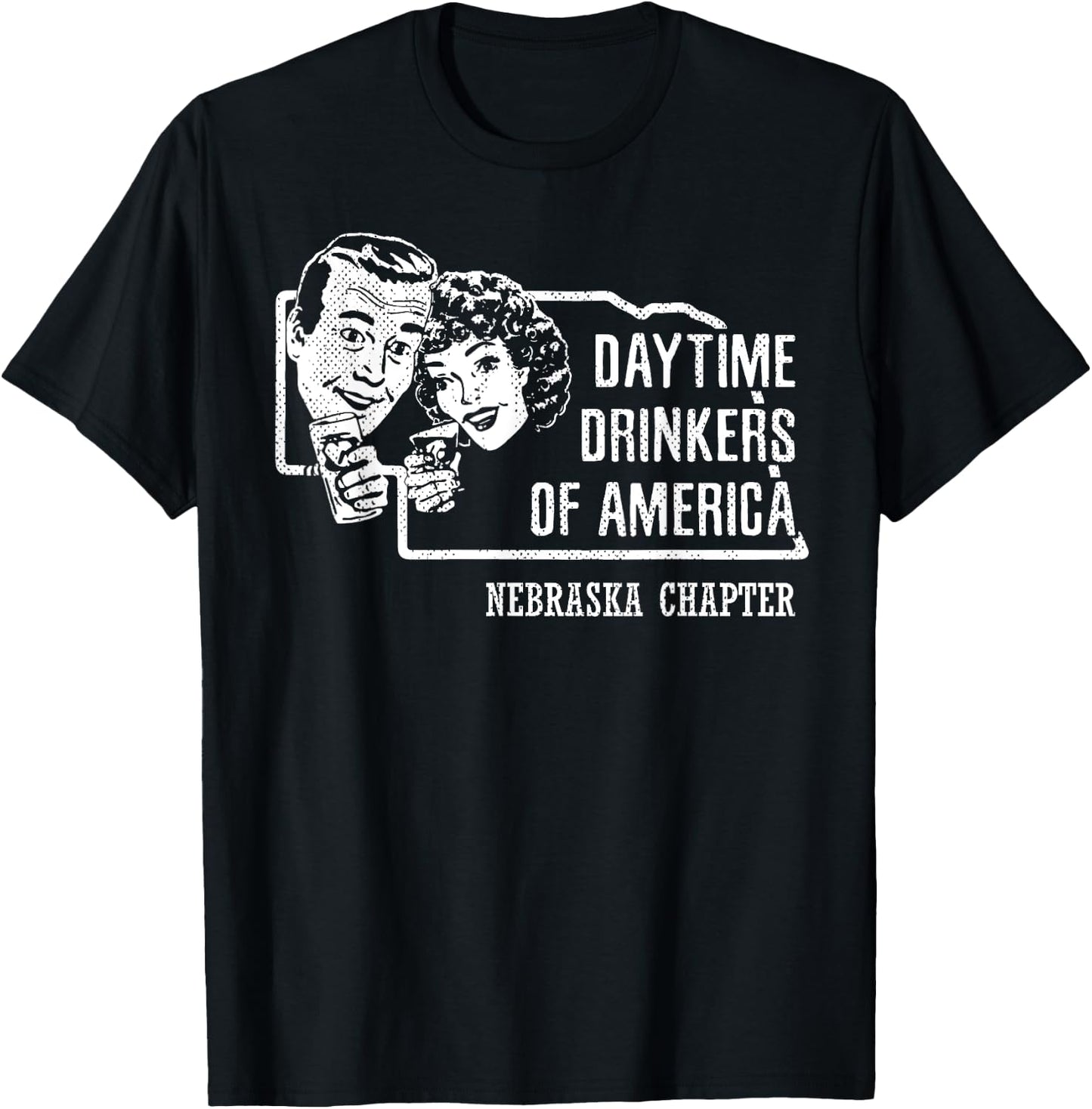 Nebraska Day Drinkers Shirt Alcohol Beer Wine Drinking Humor T-Shirt - T-Shirt | Black
