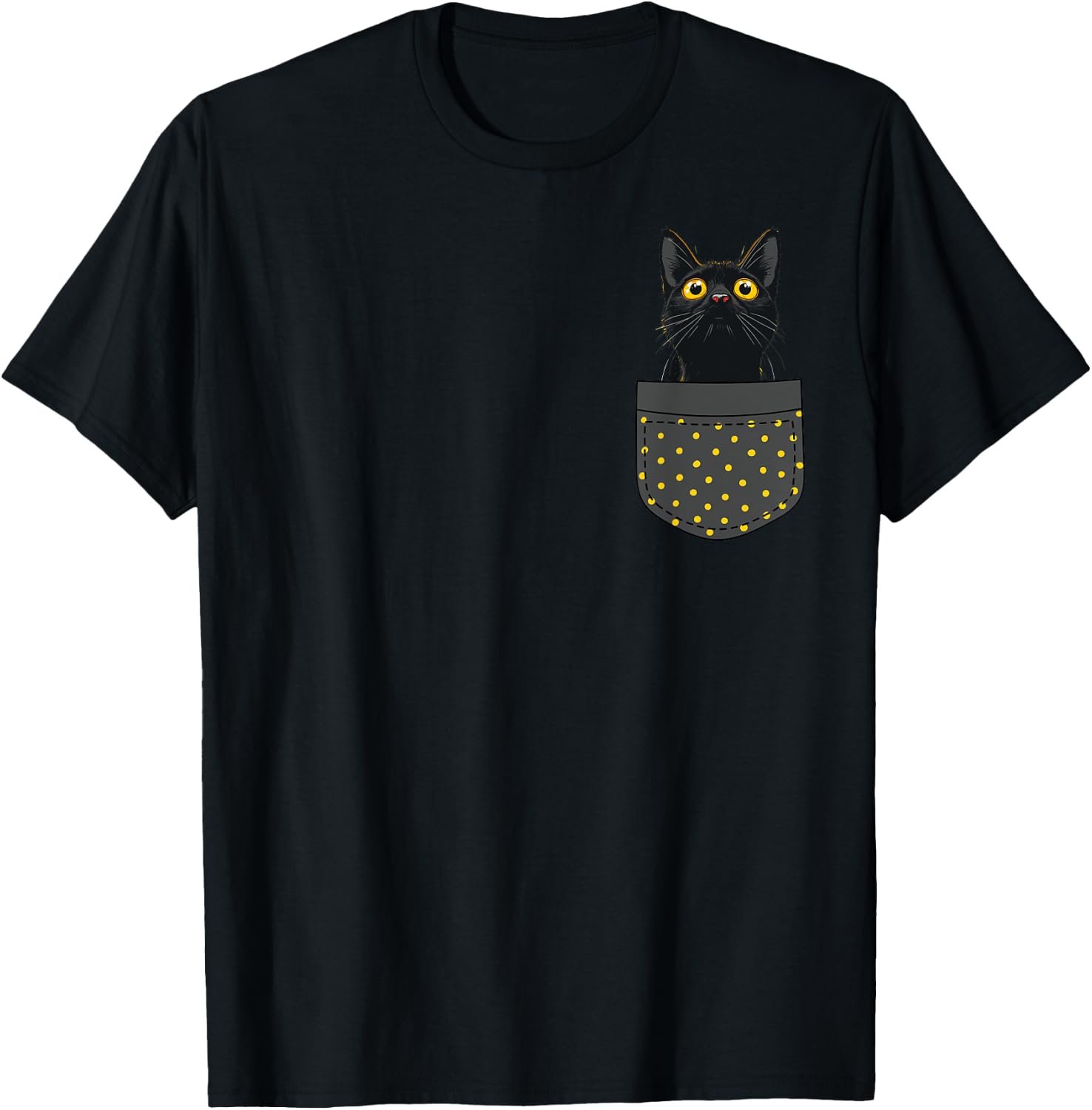 Lustige schwarze Katze in der Tasche für Katzen Mama und Katzenpapa T-Shirt - T-Shirt | Black