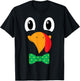 Turkey Face Bow Tie Funny Thanksgiving Men Boys T-Shirt - T-Shirt | Black