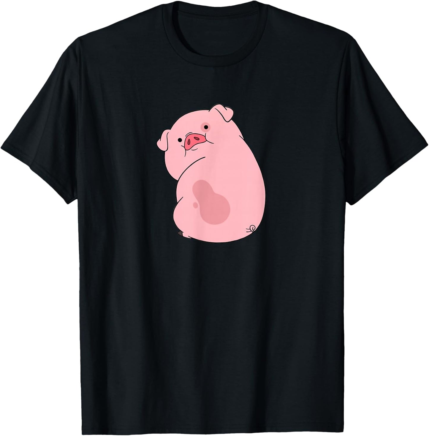 Disney Channel Gravity Falls Waddles the Pig , Black, S T-Shirt - T-Shirt | Black