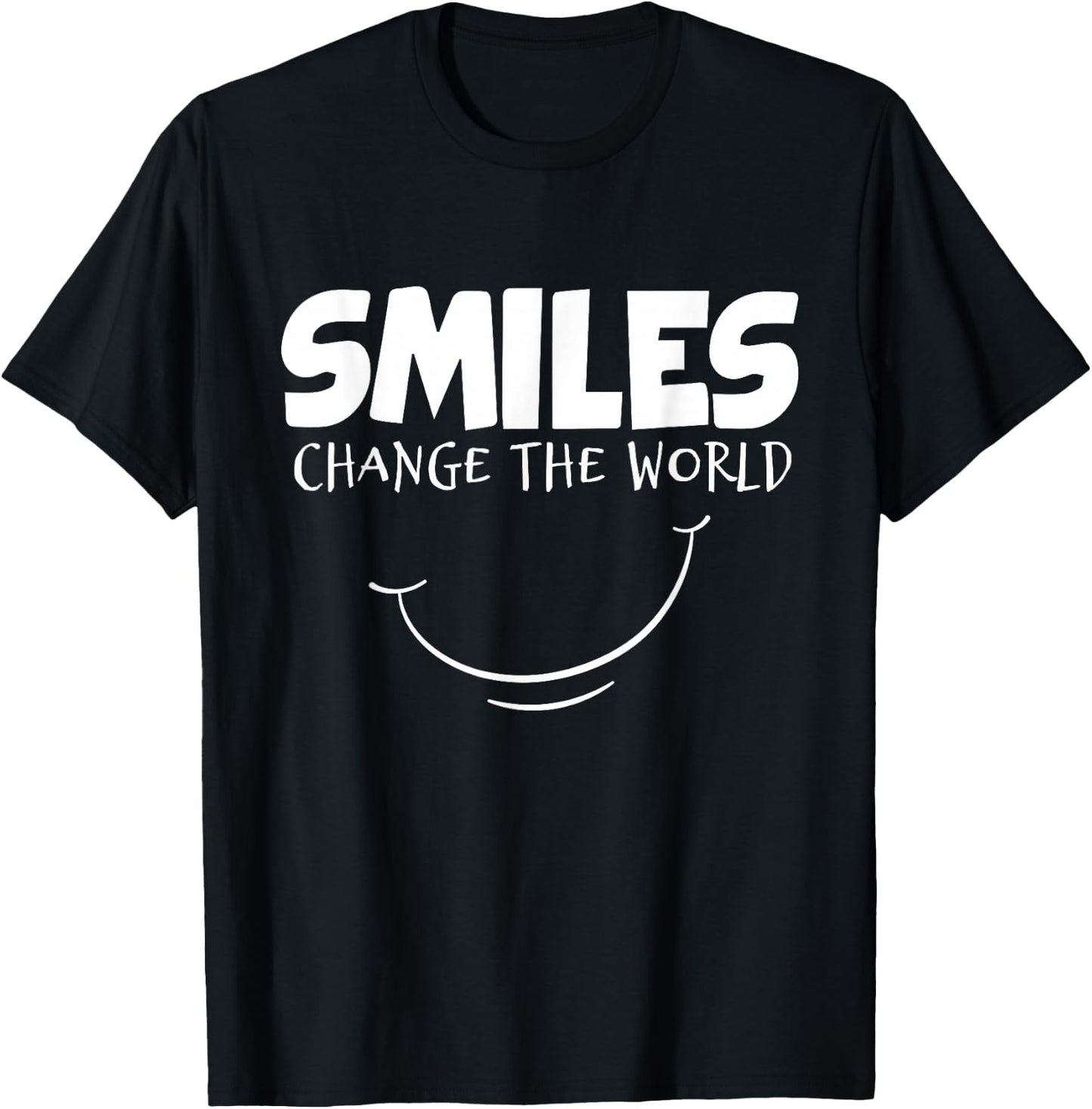 Smile Smiles Change The World Teacher Happy T-Shirt - T-Shirt | Black