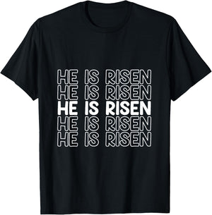He Is Risen Christian Easter Boys And Girls Easter Toddlers T-Shirt - T-Shirt | Black