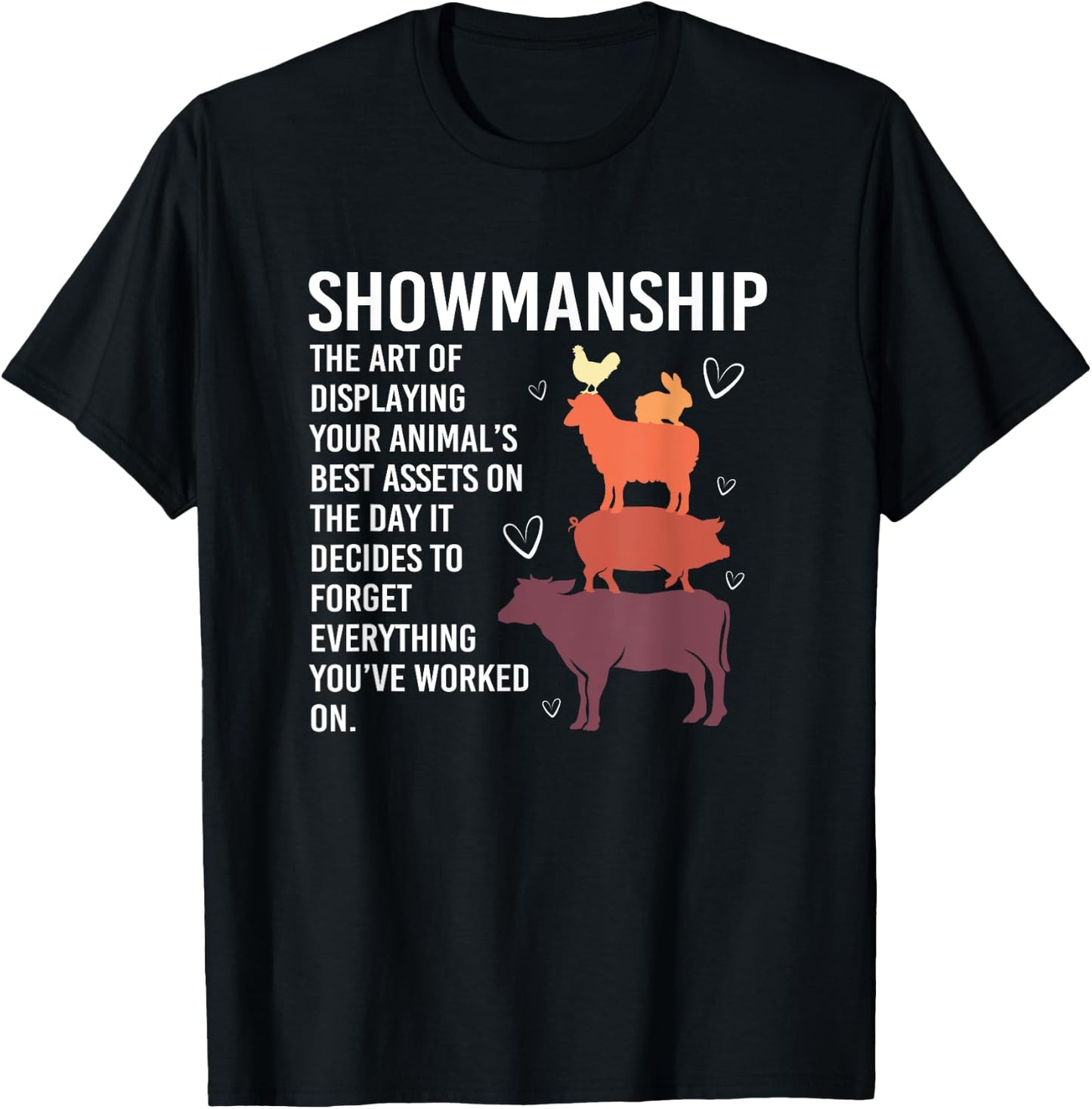 Funny Livestock Farming Showmanship T-Shirt - T-Shirt | Black