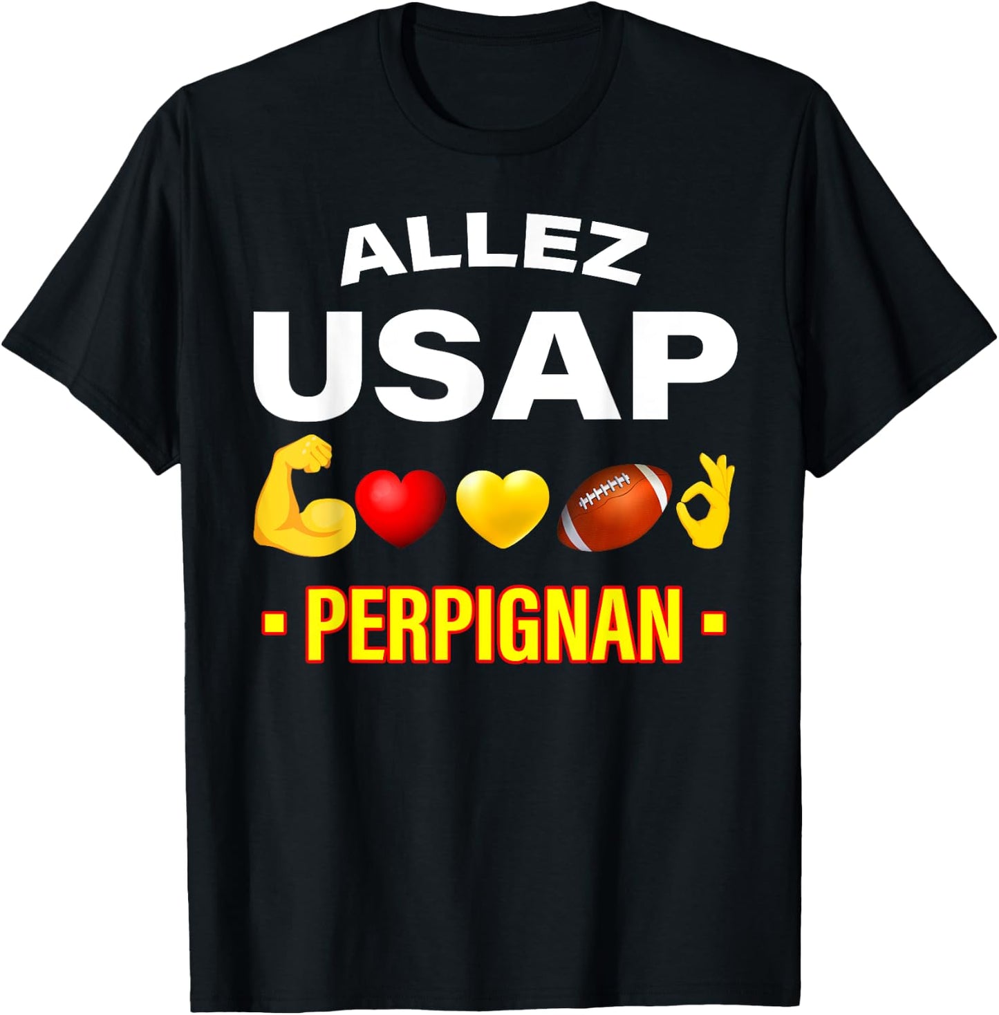Rugby Perpignan Pride Supporter Man Woman Child , Black, S T-Shirt - T-Shirt | Black