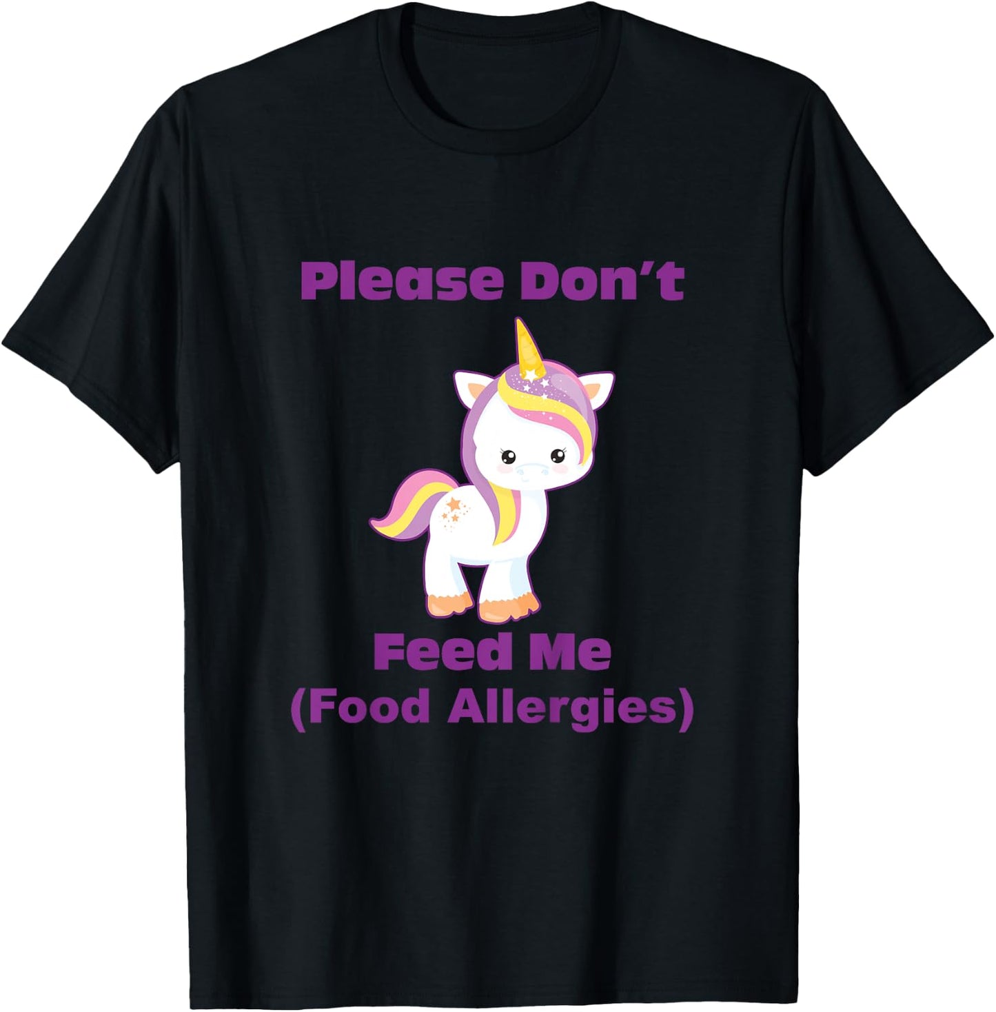 Food Allergy Toddler Kids with Cute Unicorn T-Shirt - T-Shirt | Black